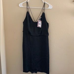 Black satin dress
